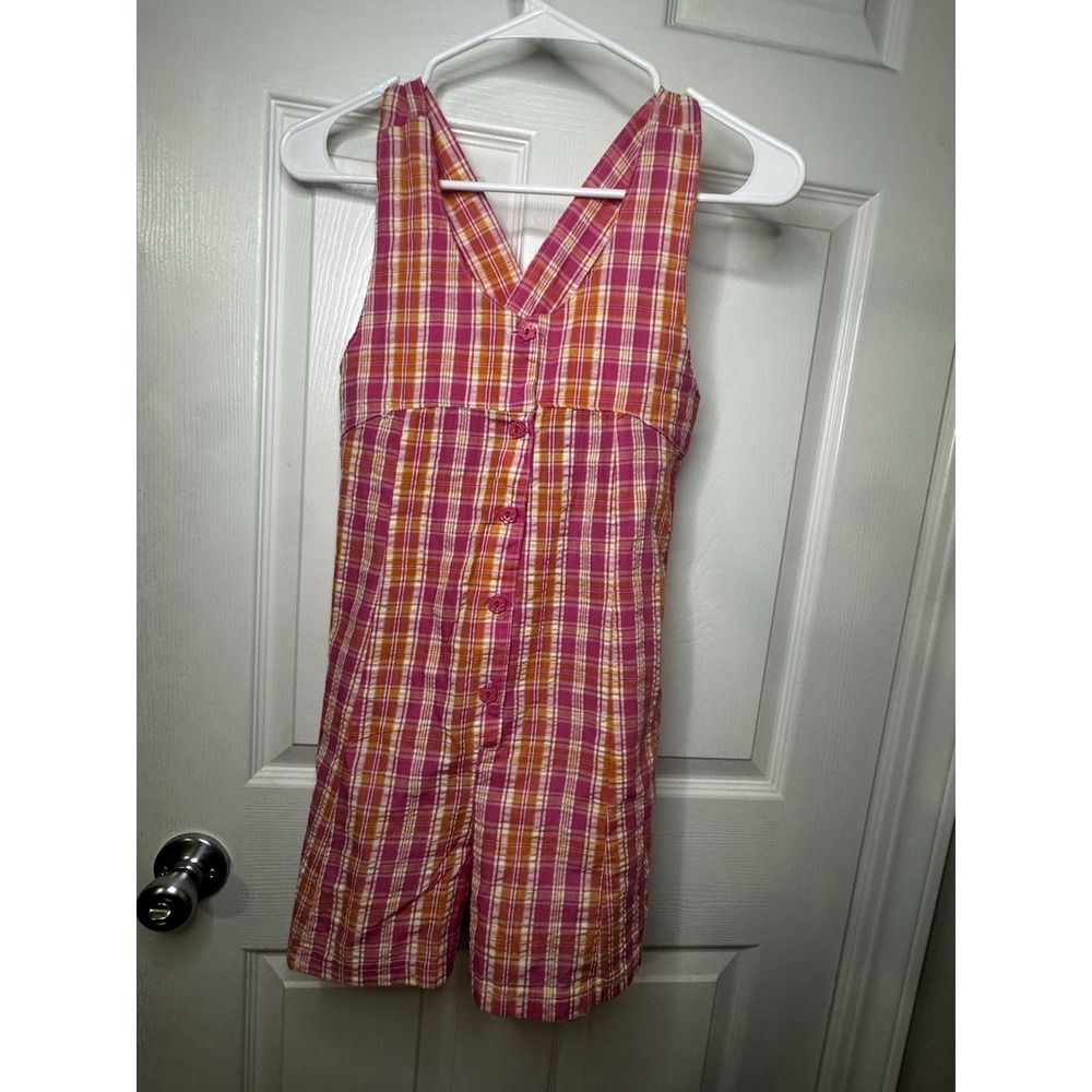 Disney Winnie The Pooh Plaid Romper Girls 10/12 Pink Y2K Cute Cottagecore